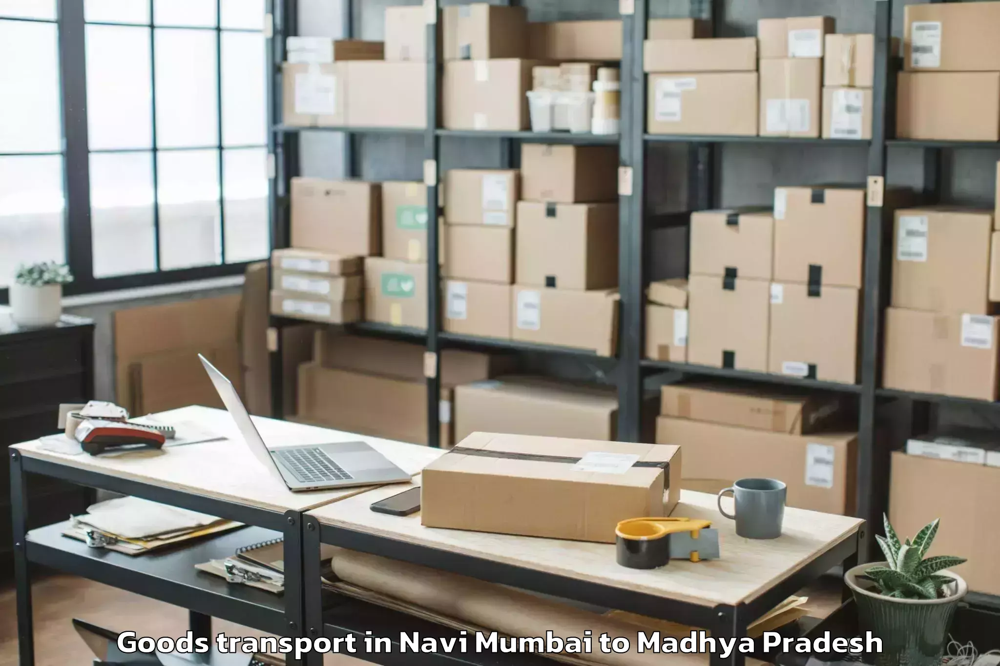 Easy Navi Mumbai to Sage University Indore Goods Transport Booking